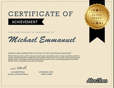  certificate of achievement